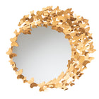 Baxton Studio Tauriel Modern Glam and Luxe Antique Goldleaf Metal Butterfly Accent Wall Mirror