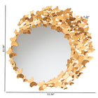 Baxton Studio Tauriel Modern Glam and Luxe Antique Goldleaf Metal Butterfly Accent Wall Mirror