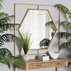 Baxton Studio Gates Modern Glam and Luxe Antique Goldleaf Metal Accent Wall Mirror