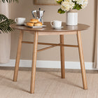Baxton Studio Denmark Mid-Century Modern French Oak Brown Finished Rubberwood Dining Table
