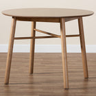 Baxton Studio Denmark Mid-Century Modern French Oak Brown Finished Rubberwood Dining Table