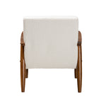 Baxton Studio Stratton Mid-Century Modern Cream Boucle Fabric and Walnut Brown Finished Wood Armchair