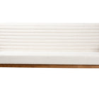 Baxton Studio Stratton Mid-Century Modern Cream Boucle Fabric and Walnut Brown Finished Wood Sofa