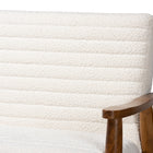 Baxton Studio Stratton Mid-Century Modern Cream Boucle Fabric and Walnut Brown Finished Wood Sofa