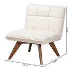 Baxton Studio Darielle Japandi Cream Boucle Fabric and Walnut Brown Finished Rubberwood Accent Chair