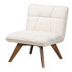 Baxton Studio Darielle Japandi Cream Boucle Fabric and Walnut Brown Finished Rubberwood Accent Chair