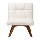 Baxton Studio Darielle Japandi Cream Boucle Fabric and Walnut Brown Finished Rubberwood Accent Chair
