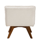 Baxton Studio Darielle Japandi Cream Boucle Fabric and Walnut Brown Finished Rubberwood Accent Chair