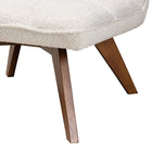 Baxton Studio Darielle Japandi Cream Boucle Fabric and Walnut Brown Finished Rubberwood Accent Chair