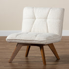 Baxton Studio Darielle Japandi Cream Boucle Fabric and Walnut Brown Finished Rubberwood Accent Chair
