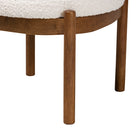 Baxton Studio Iliana Japandi Cream Boucle Fabric and Walnut Brown Finished Rubberwood Ottoman Footstool