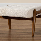 Baxton Studio Jeanine Japandi Cream Boucle Fabric and Walnut Brown Finished Rubberwood Ottoman Footstool