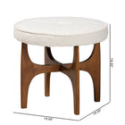 Baxton Studio Theo Japandi Cream Boucle Fabric and Walnut Brown Finished Rubberwood Ottoman Footstool