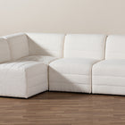 Baxton Studio Maya Modern White Boucle Fabric 4-Piece Modular Sectional Sofa