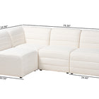 Baxton Studio Maya Modern White Boucle Fabric 4-Piece Modular Sectional Sofa