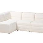 Baxton Studio Maya Modern White Boucle Fabric 4-Piece Modular Sectional Sofa