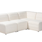 Baxton Studio Maya Modern White Boucle Fabric 4-Piece Modular Sectional Sofa