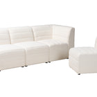 Baxton Studio Maya Modern White Boucle Fabric 4-Piece Modular Sectional Sofa