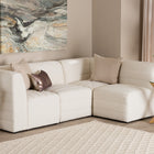 Baxton Studio Maya Modern White Boucle Fabric 4-Piece Modular Sectional Sofa