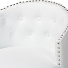 Baxton Studio Theron Mid-Century Transitional White Faux Leather and Espresso Brown Finished Wood 2-Piece Swivel Counter Stool Set