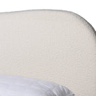 Baxton Studio Maya Mid-Century Modern Cream Boucle Fabric and Oak Brown Finished Wood Queen Size Platform Bed