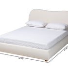 Baxton Studio Maya Mid-Century Modern Cream Boucle Fabric and Oak Brown Finished Wood Queen Size Platform Bed