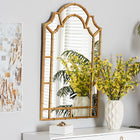 Baxton Studio Bedivere Modern Glam and Luxe Antique Goldleaf Metal Accent Wall Mirror