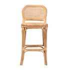 bali & pari Adrena Modern Bohemian Natural Brown Rattan Bar Stool