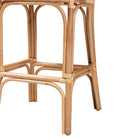bali & pari Adrena Modern Bohemian Natural Brown Rattan Bar Stool