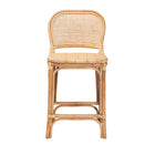 bali & pari Adrena Modern Bohemian Natural Brown Rattan Counter Stool