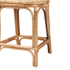 bali & pari Adrena Modern Bohemian Natural Brown Rattan Counter Stool