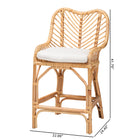 bali & pari Arween Modern Bohemian Natural Brown Rattan Counter Stool