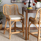 bali & pari Arween Modern Bohemian Natural Brown Rattan Counter Stool