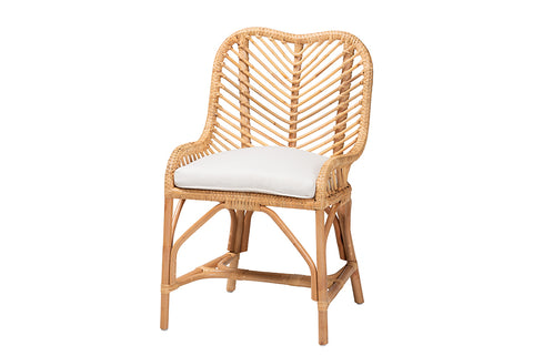 bali & pari Arween Modern Bohemian Natural Brown Rattan Dining Chair