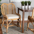 bali & pari Arween Modern Bohemian Natural Brown Rattan Dining Chair
