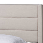 Baxton Studio Braylon Mid-Century Modern Transitional Beige Fabric and Dark Brown Finished Wood Queen Size 3-Drawer Storage Platform Bed