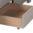 Baxton Studio Coronado Mid-Century Modern Transitional Beige Fabric Queen Size 3-Drawer Storage Platform Bed