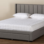 Baxton Studio Coronado Mid-Century Modern Transitional Grey Fabric Full Size 3-Drawer Storage Platform Bed