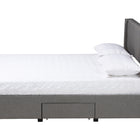 Baxton Studio Coronado Mid-Century Modern Transitional Grey Fabric Full Size 3-Drawer Storage Platform Bed