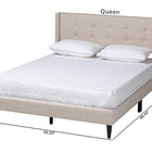 Baxton Studio Casol Mid-Century Modern Transitional Beige Fabric Upholstered Queen Size Platform Bed