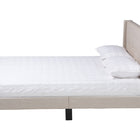 Baxton Studio Casol Mid-Century Modern Transitional Beige Fabric Upholstered Queen Size Platform Bed