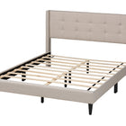 Baxton Studio Casol Mid-Century Modern Transitional Beige Fabric Upholstered Queen Size Platform Bed