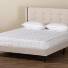 Baxton Studio Casol Mid-Century Modern Transitional Beige Fabric Upholstered Queen Size Platform Bed