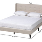 Baxton Studio Casol Mid-Century Modern Transitional Beige Fabric Upholstered Queen Size Platform Bed