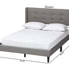 Baxton Studio Casol Mid-Century Modern Transitional Grey Fabric Upholstered Queen Size Platform Bed