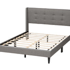 Baxton Studio Casol Mid-Century Modern Transitional Grey Fabric Upholstered Queen Size Platform Bed