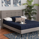 Baxton Studio Casol Mid-Century Modern Transitional Grey Fabric Upholstered Queen Size Platform Bed