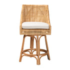 bali & pari Bella Modern Bohemian Natural Brown Rattan Counter Stool