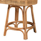 bali & pari Bella Modern Bohemian Natural Brown Rattan Counter Stool