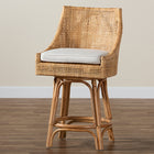 bali & pari Bella Modern Bohemian Natural Brown Rattan Counter Stool